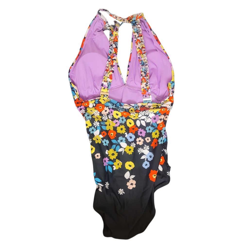 NWT Anne Cole Multi Color Floral Halter One-Piece Swimsuit Size 6 - Picture 5 of 9